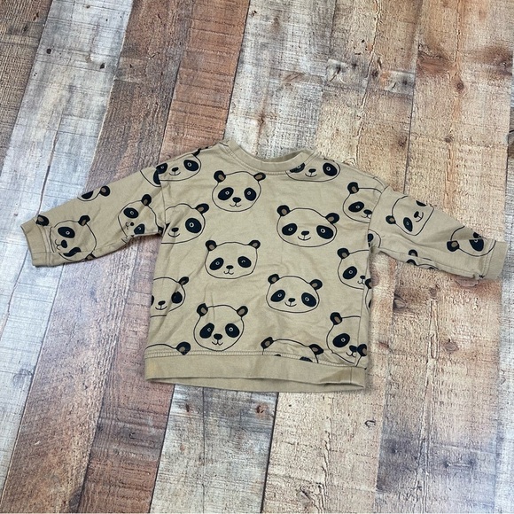 H&M Other - H&M 6-9 Months Panda Camel Color Novelty Print Sweatshirt Fall Winter Animal